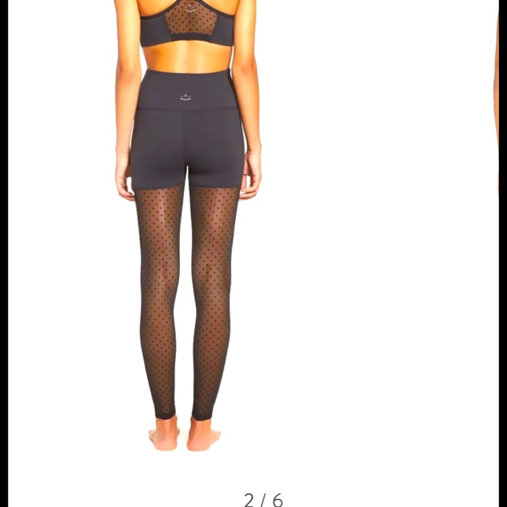 Beyond yoga polka dot black mesh leggings
